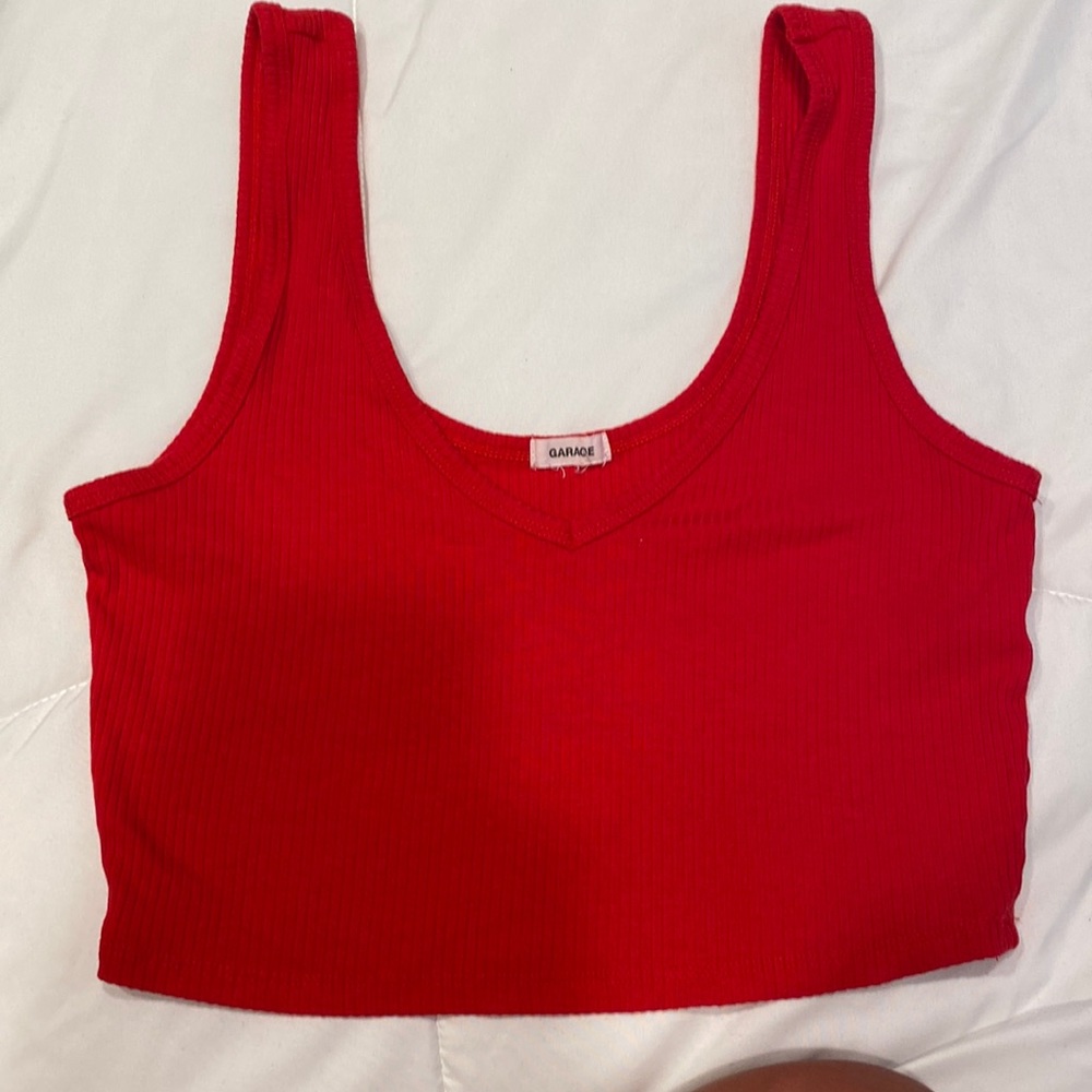 red garage tank top